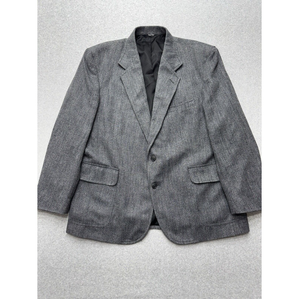 Pendleton Blazer Mens 48R‎ Gray Wool Herringbone Tweed Old Money Dark Academia
